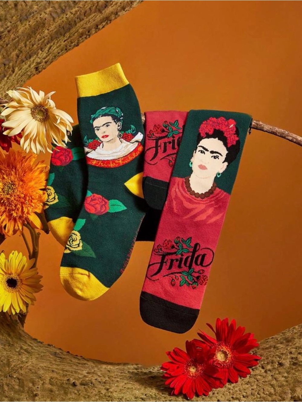 2 Pairs Frida Kahlo socks